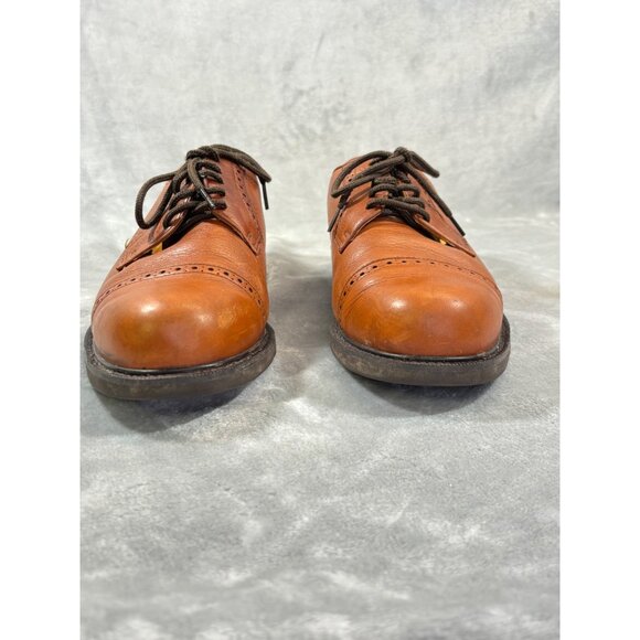 Florsheim Comfort mens shoes 7.5 Oxford Tech Ortholite Brown Leather Cap Toe - Picture 14 of 14